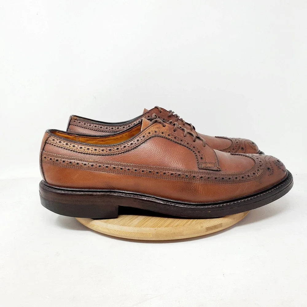 Keith Highlander Shoes Mens 10 Brown‎ Leather Wingtip Longwing Full Brogue Derby